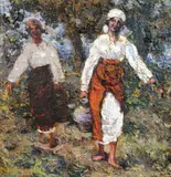 De la izvor by Octav Băncilă, ulei pe pânză, offered Dec 2022