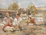 Nicolae Enea, Odihnă la câmp, ulei pe carton