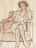 Theodor Pallady, Pe gânduri, 1949, tuș, creion și acuarelă pe hârtie