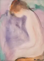 Zina Blănuţă Etschberger, Intimitate, 1972, acuarelă pe hârtie