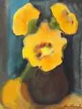 Zina Blănuţă Etschberger, Anemone galbene, acuarelă pe hârtie