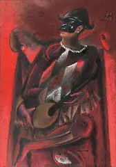 Constantin Pacea, Pierrot, 1989, ulei pe pânză