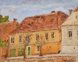 Laura Cocea Cornescu, Stradă din Brașov, ulei pe placaj