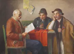 La cârciumă by G. Andor Horváth, ulei pe pânză, sold Nov 2022