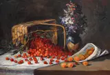 Dimitrie Szilaghi, Natură statică cu cireșe și caise, ulei pe pânză