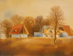 Virgil Mancaş, Peisaj de toamnă, 1985, ulei pe pânză