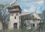 Constantin Daradici, Biserica satului, ulei pe carton