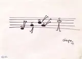 Ion Popescu Gopo, Portativ, 1974, cariocă pe hârtie
