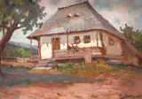 Căsuța bunicilor by Ion Doboşariu, ulei pe carton, sold Nov 2022