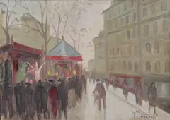 Stradă din Paris by Henri Visconte, ulei pe carton, offered Nov 2022