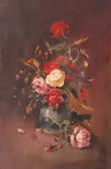 Radu Darânga, Trandafiri și spice de grâu, 1985, ulei pe pânză