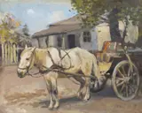 Stoica Dumitrescu, În fața casei