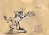 Omagiu lui Michelangelo by Marcel Chirnoagă, 1976, peniță pe hârtie, sold Nov 2022