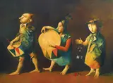 Cortège by Georges Mazilu, acrilic pe pânză, offered Nov 2022
