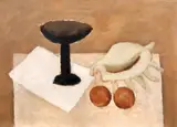 Ion Pacea, Natură statică cu scoică și fructe, ulei pe pânză