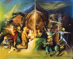 Templul regelui by Mircea Ciobanu, ulei pe pânză, sold Nov 2022