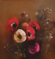 Anemone by Corneliu Brudașcu, 1976, ulei pe pânză, sold Nov 2022