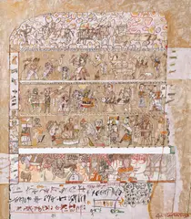 Friză by Georgeta Năpăruș, 1988, ulei pe pânză, sold Nov 2022