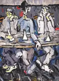 La birt by Constantin Piliuță, ulei pe carton, sold Nov 2022