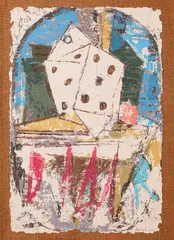 Dé à Seuphor by Marcel Janco, dadalit pe pânză lipită pe carton, sold Nov 2022
