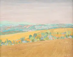 Primavară la Breaza by Vasile Celmare, ulei pe pânză, sold Nov 2022
