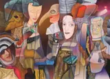 Masques by Petre Velicu, ulei pe pânză, sold Nov 2022