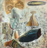Florin Ciubotaru, Hrană, 1990, ulei pe pânză