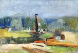 Peisaj pe Valea Prahovei by Alexandru Ciucurencu, 1949, ulei pe pânză, sold Nov 2022