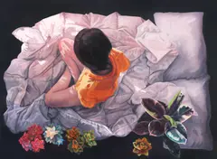 Meditație (Mood) by Marinela Ciobanu, 2021, ulei pe pânză, sold Nov 2022