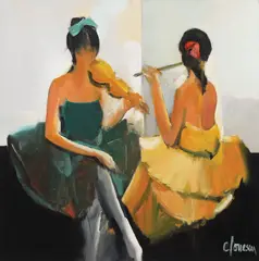 Duet by Corneliu Ionescu, 2022, ulei pe pânză, sold Nov 2022