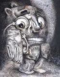 Pisica Pătrată, Anxious Cat, 2014, acrilic pe pânză