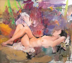 Iulian Iftodiu, Ceci n'est pas une femme nue, 2018, ulei pe pânză