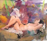 Iulian Iftodiu, Ceci n'est pas une femme nue, 2018, ulei pe pânză