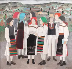 Viorel Mărginean, Tineri din Lăpuș, 1974, ulei pe pânză