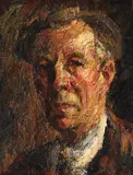 Autoportret by Rudolf Schweitzer–Cumpăna, ulei pe carton, sold Oct 2022
