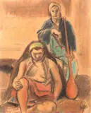 Iosif Iser, Tătăroaice, pastel și cărbune pe hârtie