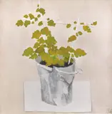 Vas cu răsad by Constantin Piliuță, ulei pe pânză, sold Oct 2022