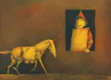 Georges Mazilu, La licorne, 1993, acrilic pe pânză