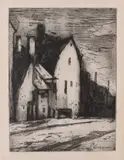 Gheorghe Petrașcu, Case în Bretania, 1939, acvaforte