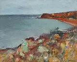 Golf la Balcic by Gheorghe Petrașcu, ulei pe pânză, sold Oct 2022