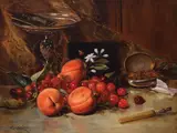 Theodor Aman, Natură statică cu cireșe, caise și tutun