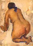 Nud cu spatele by Nicolae Tonitza, ulei pe carton, sold Oct 2022