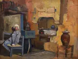 Alexandru Satmary, Cafeneaua lui Ali, ulei pe carton
