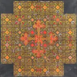 Silviu Orăviţan-Creţu, Prapor, 2009, ulei și foiță de aur pe pânză
