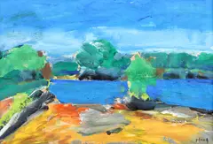 Marină la 2 Mai by Ion Pacea, tempera pe hârtie, sold Oct 2022