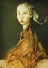 Georges Mazilu, Portrait de femme, 1992, acrilic pe pânză