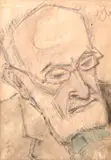 Theodor Pallady, Autoportret, creion și acuarelă pe hârtie