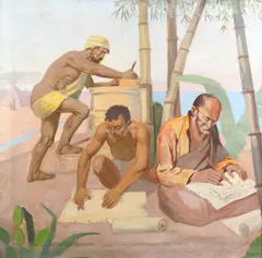 Scribi în Egipt by Nicolae Enea, ulei pe pânză, sold Oct 2022