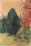 Mişu Teişanu, Melancolie, pastel și creioane colorate pe carton
