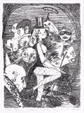 Ștefan Câlția, Cabaret (seria Golemul), 1987, litografie